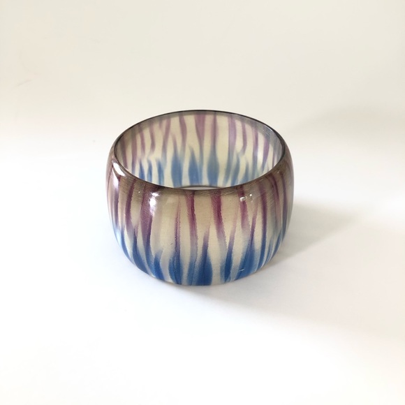 Vintage Lucite Chunky Shimmer Sparkle Painted Bracelet - Picture 1 of 7